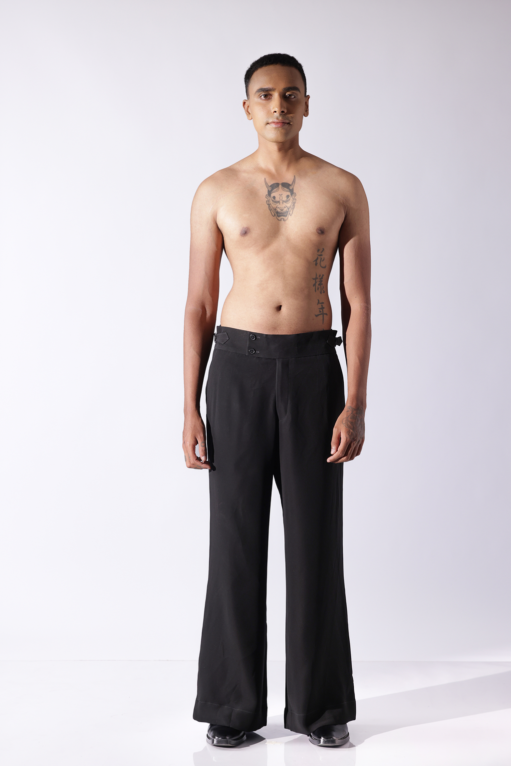 PANT - Black cupro bell bottom pants