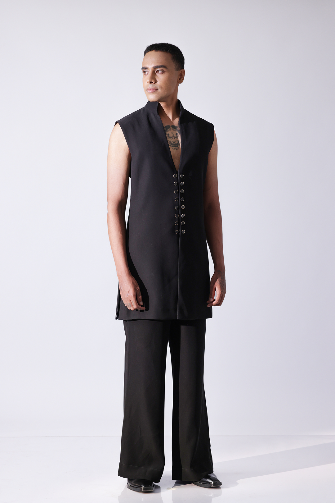 PANT - Black cupro bell bottom pants