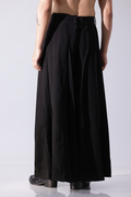 PANT - Black wide leg pleated pallazo pants