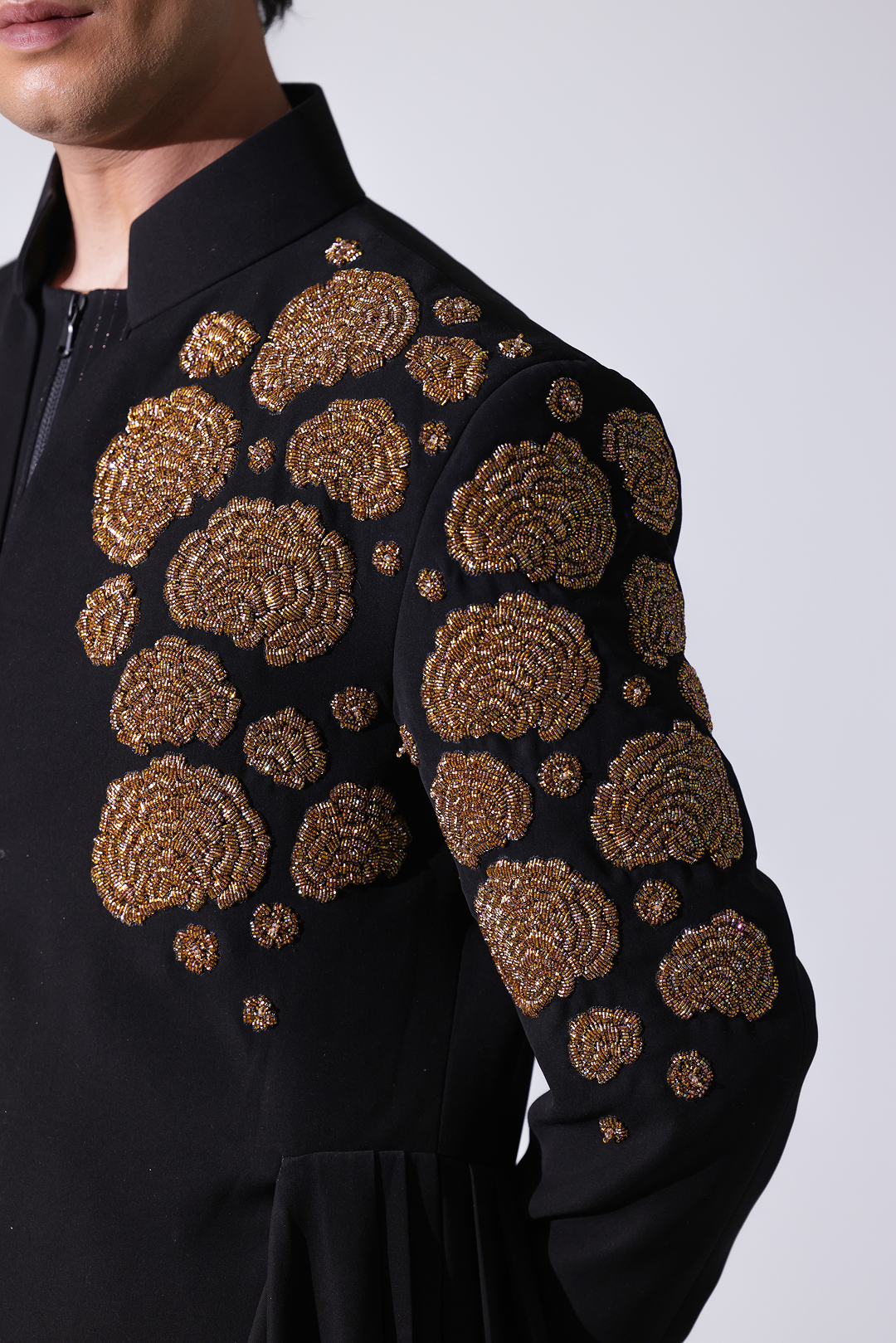 Black Bandgala with gold emroidery