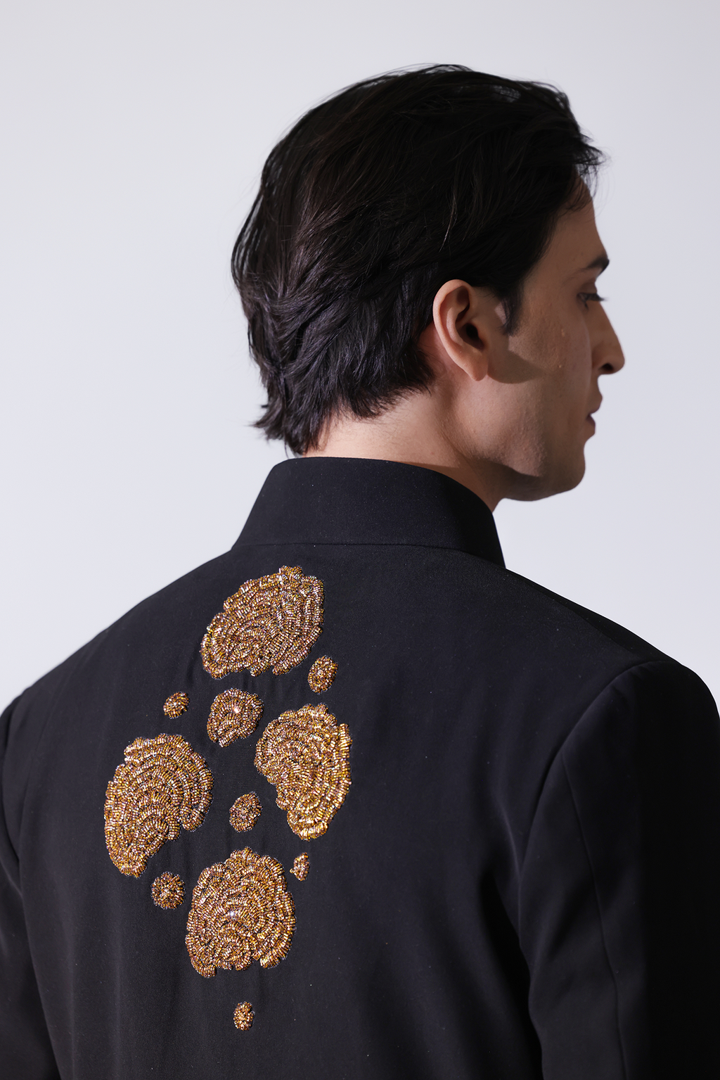 Black Bandgala with gold emroidery