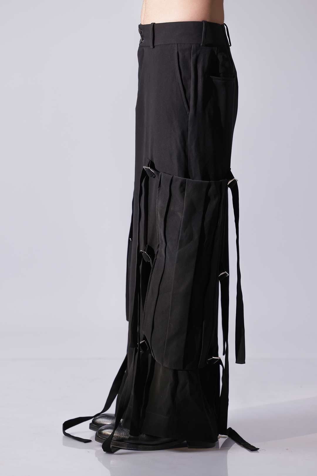 Black Pants with side tieup detailing