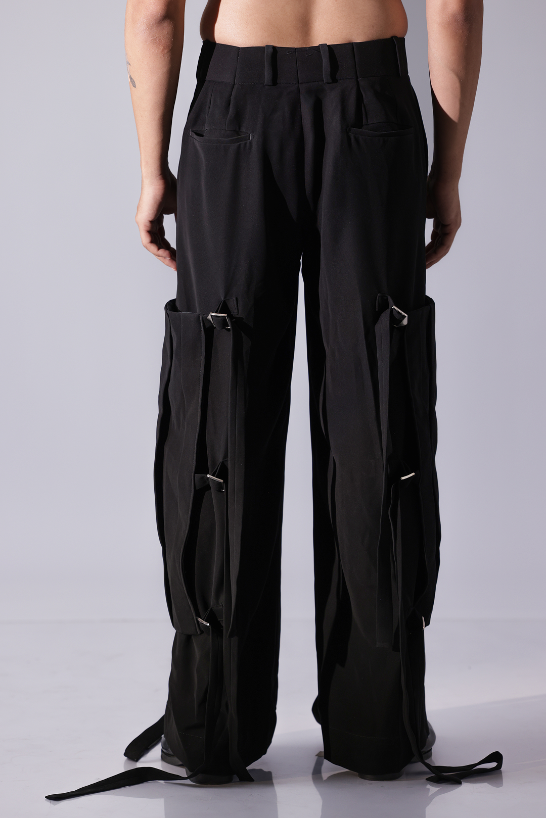 Black Pants with side tieup detailing