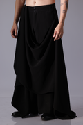 Black pants with drpape allover front