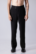 PANTS - Black relax fit trousers with side elastic