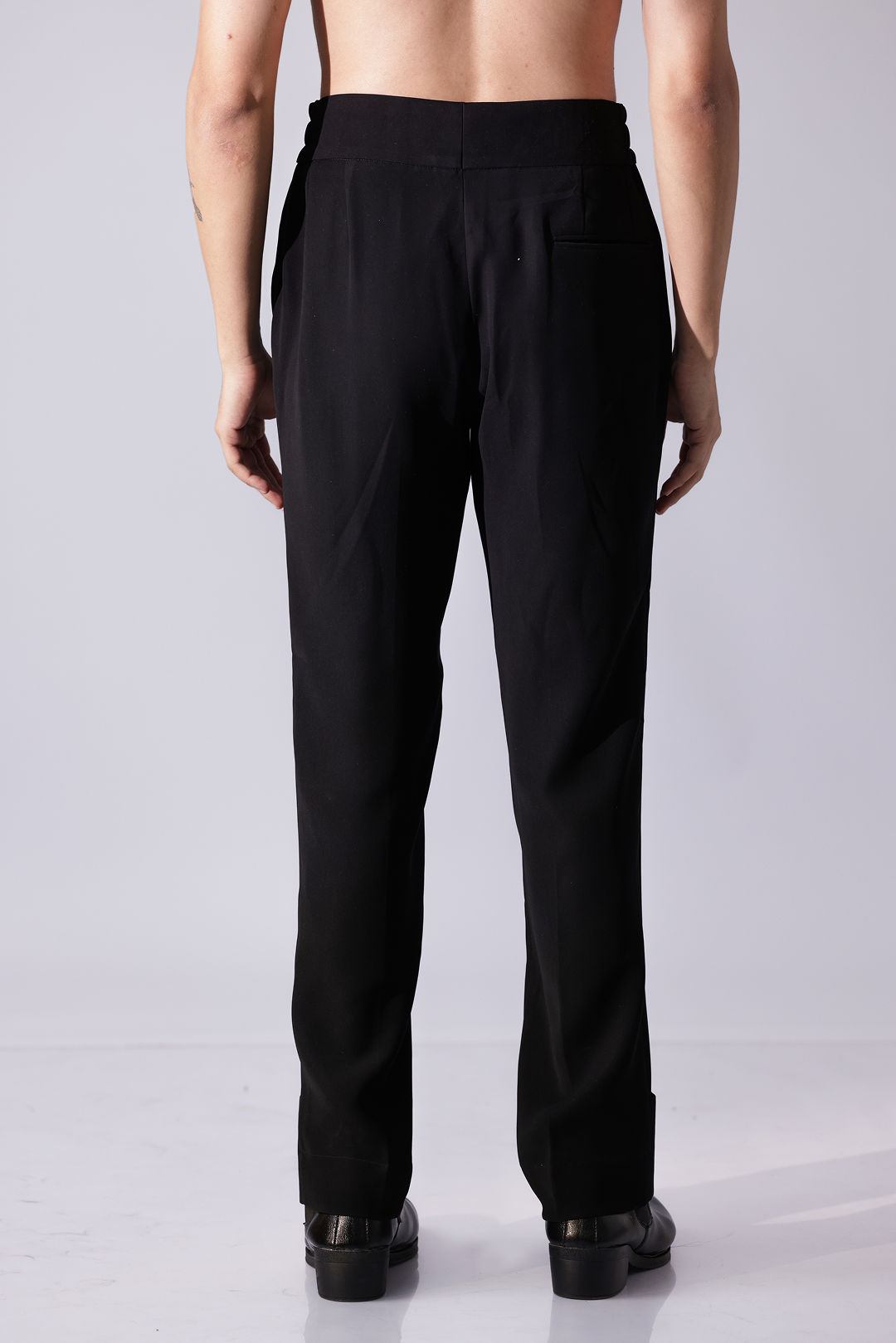 PANTS - Black relax fit trousers with side elastic