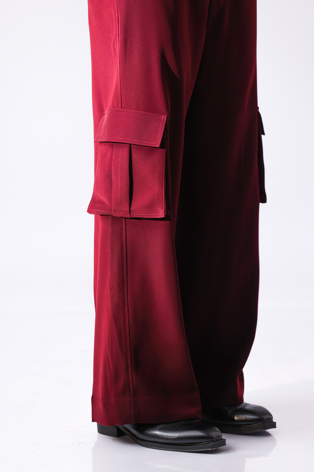 PANT - Maroon relax fit cargo trousers
